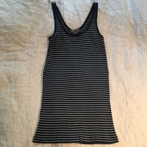 Vince blue with white stripes ribbed tank top, L